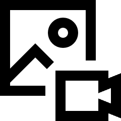 Image To Video Icon from Sharp Line Set