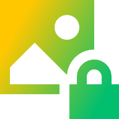 Landscape Lock Icon from Sharp Gradient Set