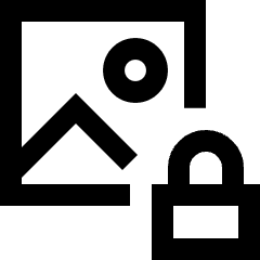 Landscape Lock Icon from Sharp Line Set