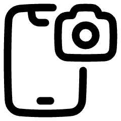 Mobile Phone Camera Icon from Plump Line Set