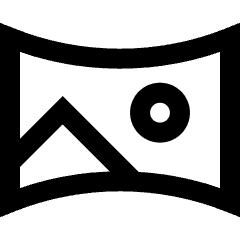 Photo Panorama Curved Icon from Sharp Line Set