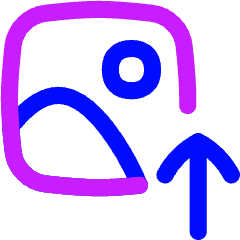 Upload Upscale Image Icon from Flex Neon Set