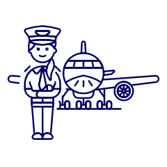 Pilot With Plane 1 Illustration from UX Line Set
