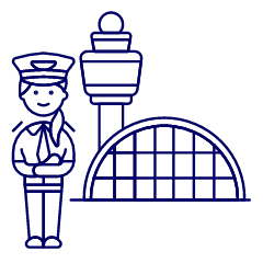 Pilot And Airport 4 Illustration from UX Line Set