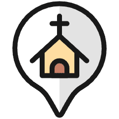 Style One Pin Church Icon from Ultimate Colors Set