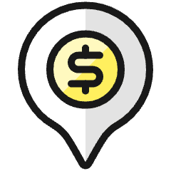 Style One Pin Dollar Icon from Ultimate Colors Set