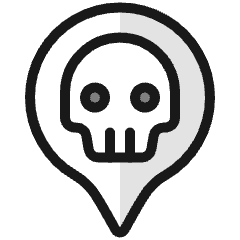 Style One Pin Skull Icon from Ultimate Colors Set