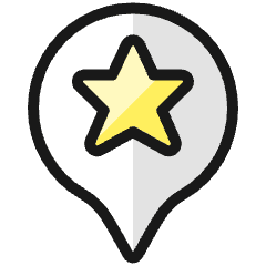 Style One Pin Star Icon from Ultimate Colors Set