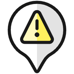 Style One Pin Warning Icon from Ultimate Colors Set