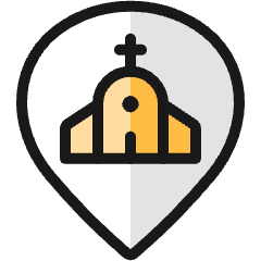 Style Three Pin Church 1 Icon from Ultimate Colors Set