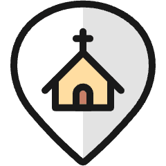 Style Three Pin Church Icon from Ultimate Colors Set