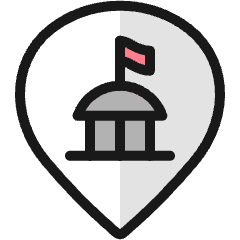 Style Three Pin Education Institution Icon from Ultimate Colors Set