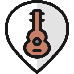 Style Three Pin Guitar Icon from Ultimate Colors Set