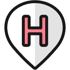 Style Three Pin Hospital 1 Icon from Ultimate Colors Set