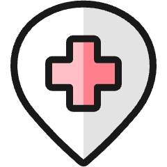 Style Three Pin Hospital Icon from Ultimate Colors Set