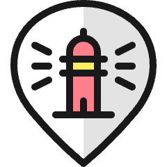 Style Three Pin Lighthouse Icon from Ultimate Colors Set