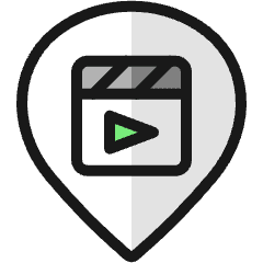 Style Three Pin Movie Reel Icon from Ultimate Colors Set