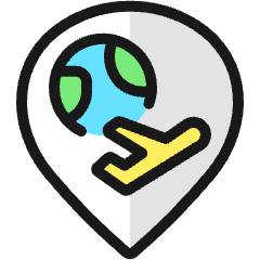 Style Three Pin Plane World Icon from Ultimate Colors Set