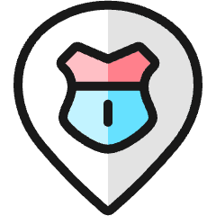 Style Three Pin Police Badge 1 Icon from Ultimate Colors Set