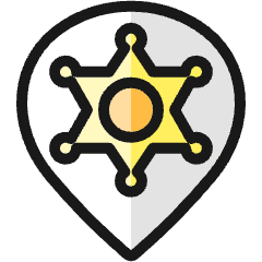 Style Three Pin Police Badge Icon from Ultimate Colors Set