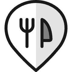 Style Three Pin Restaurant Icon from Ultimate Colors Set