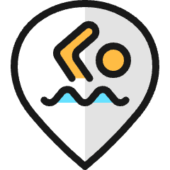 Style Three Pin Swimming Icon from Ultimate Colors Set