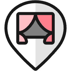 Style Three Pin Theater Icon from Ultimate Colors Set