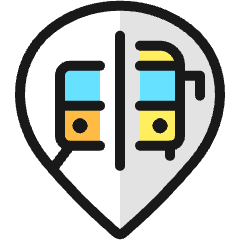 Style Three Pin Train Bus Icon from Ultimate Colors Set