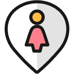 Style Three Pin User Woman Icon from Ultimate Colors Set