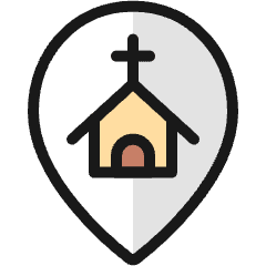 Style Two Pin Church Icon from Ultimate Colors Set