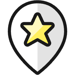Style Two Pin Star Icon from Ultimate Colors Set