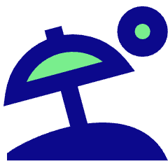 Holiday Vacation Beach Umbrella Icon from Sharp Pop Set