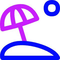Holiday Vacation Beach Umbrella Icon from Flex Neon Set
