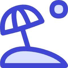 Holiday Vacation Beach Umbrella Icon from Flex Duo Set