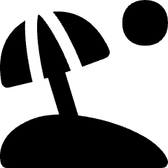 Holiday Vacation Beach Umbrella Icon from Flex Solid Set