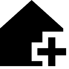 House Add Home Icon from Sharp Solid Set