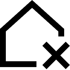 House Delete Home Icon from Sharp Line Set