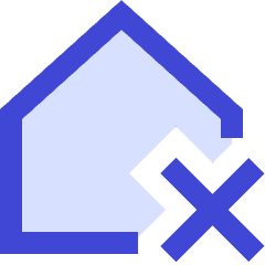 House Delete Home Icon from Sharp Duo Set