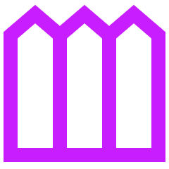 House Fence Icon from Sharp Neon Set
