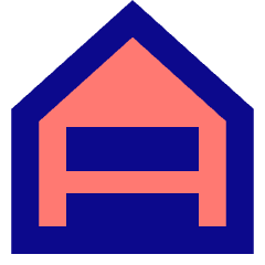 House Garage Home Icon from Sharp Pop Set