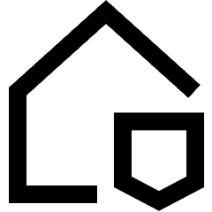 House Security Insurance Icon from Sharp Line Set