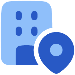 Location Office Icon from Plump Flat Set