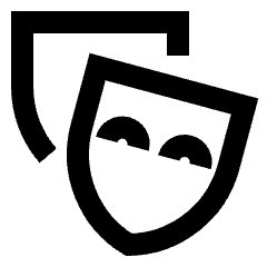 Theater Mask Icon from Sharp Line Set