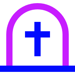 Tombstone Cemetery Graveyar Dead Icon from Sharp Neon Set