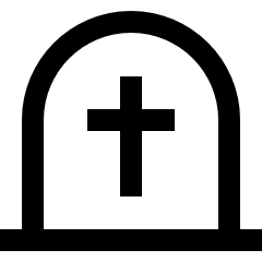 Tombstone Cemetery Graveyar Dead Icon from Sharp Line Set