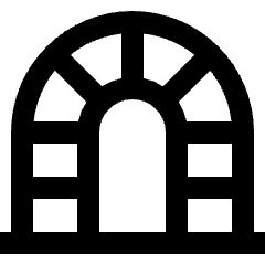 Tunnel Arc Gate Icon from Sharp Line Set