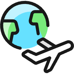 Plane Trip International Icon from Ultimate Colors Set