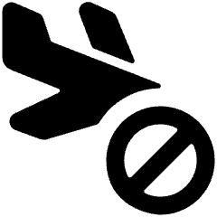 Plane Trip Land Cancel Icon from Ultimate Bold Set