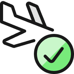 Plane Trip Land Check Icon from Ultimate Colors Set
