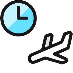Plane Trip Land Time Icon from Ultimate Colors Set